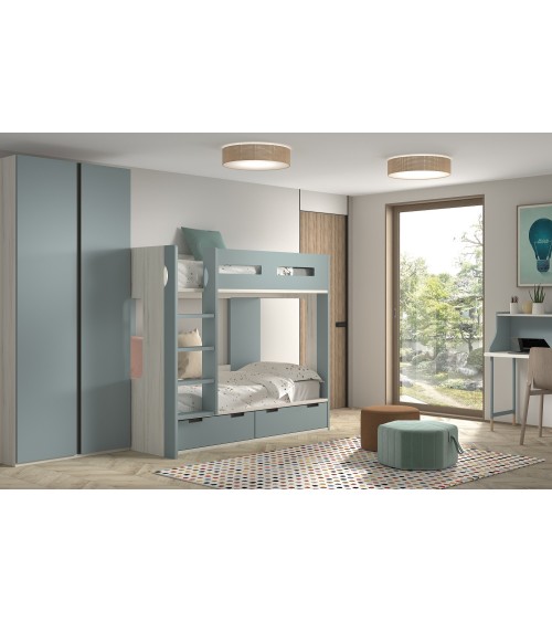 Dormitorio Juvenil J0217 - coleccion formas evolution