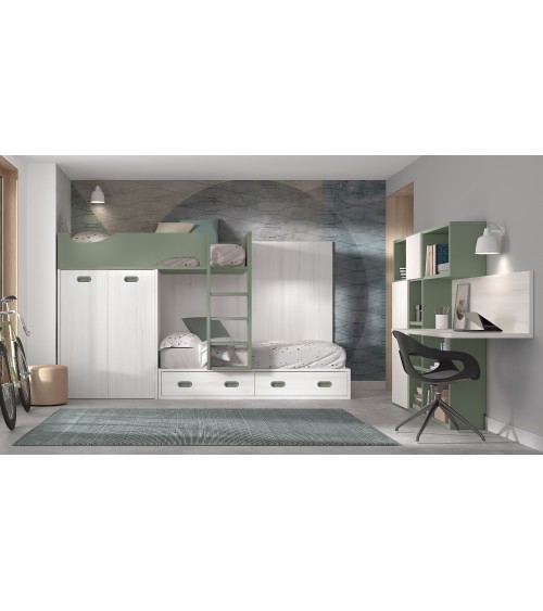 Dormitorio Juvenil J0222 - coleccion formas evolution