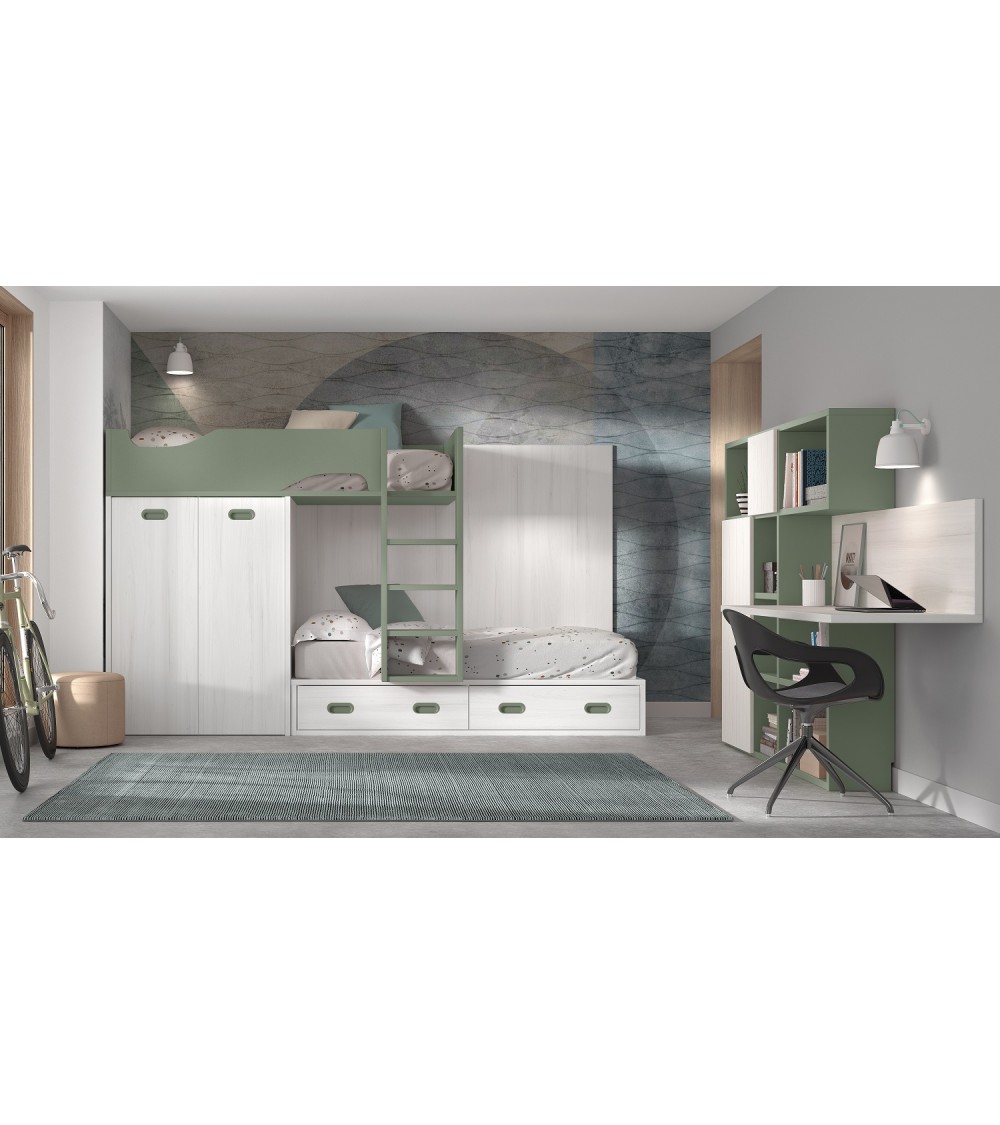 Dormitorio Juvenil J0222 - coleccion formas evolution