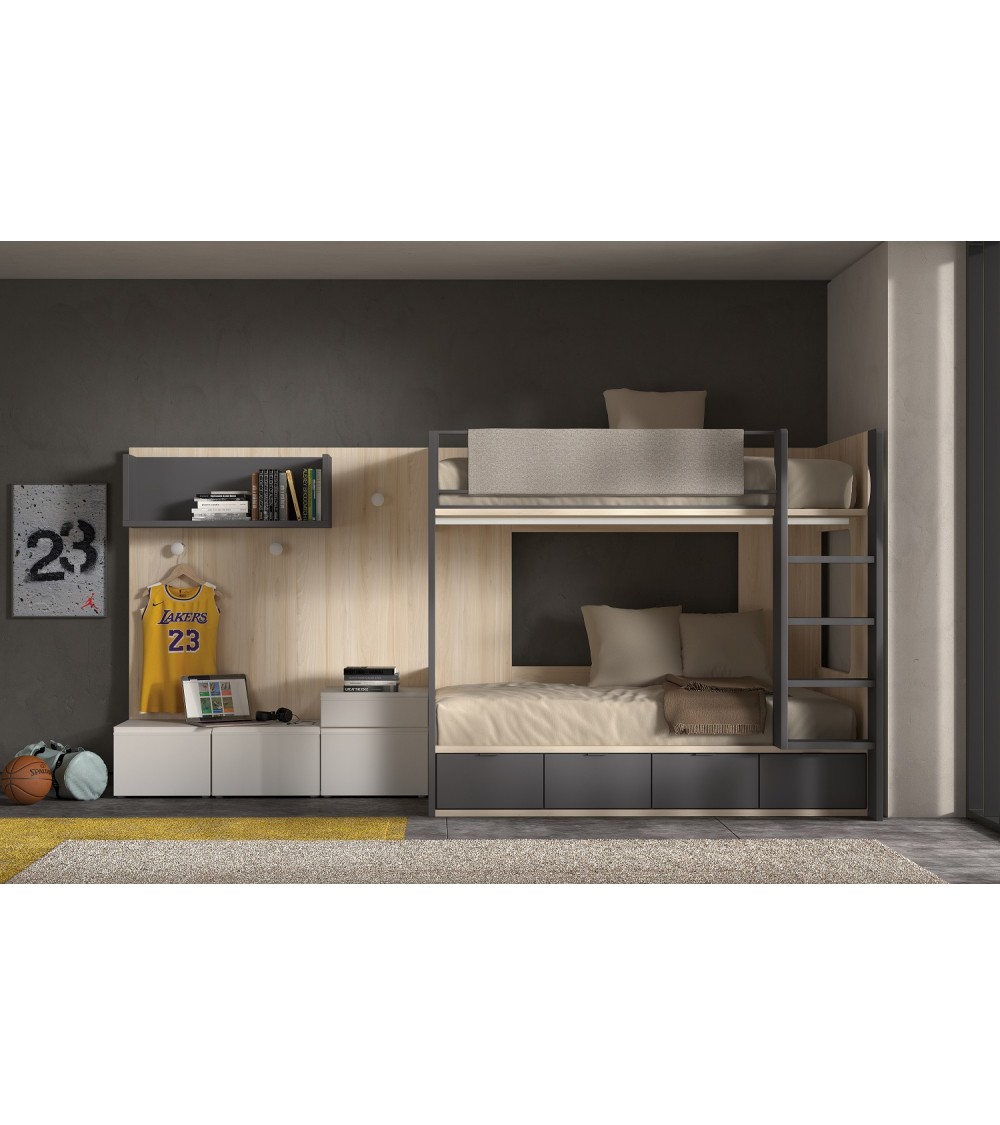 Dormitorio Juvenil J0228 - coleccion formas evolution