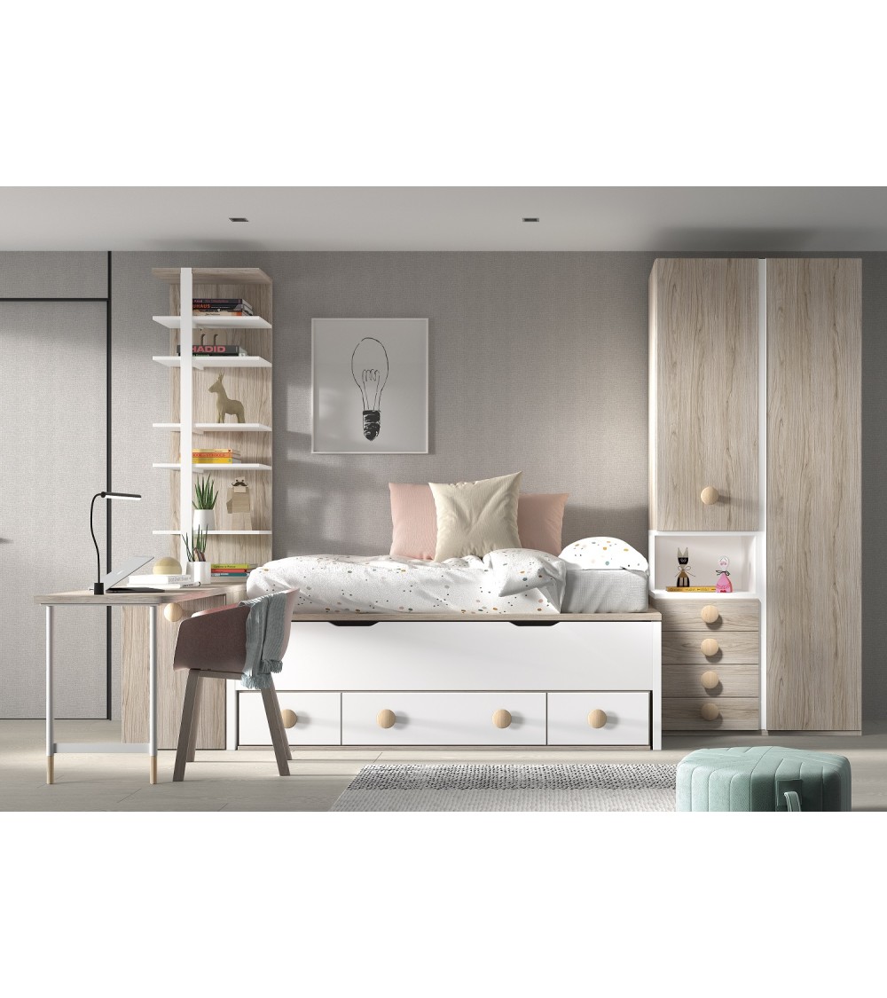 Dormitorio Juvenil J0241 - coleccion formas evolution