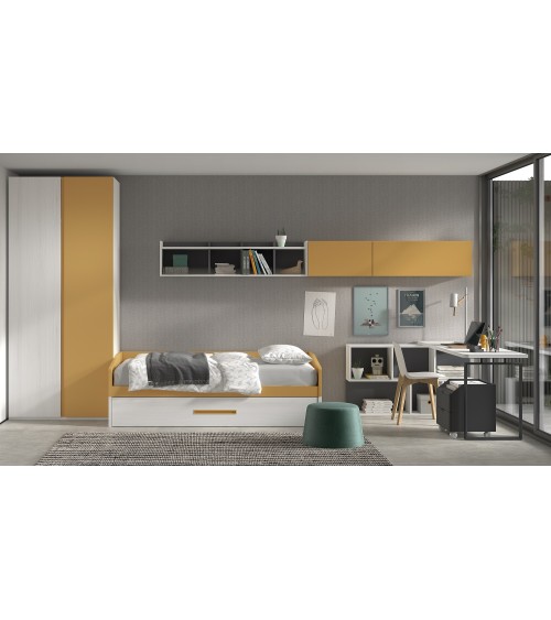 Dormitorio Juvenil J0244 - coleccion formas evolution