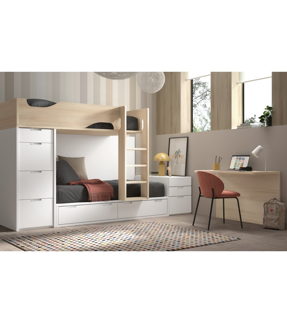 Dormitorio Juvenil J0260 - colección formas evolution