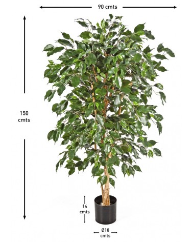 ARBOL FICUS LYRATA TRONCO NATURAL 150 CM en Plantas artificiales